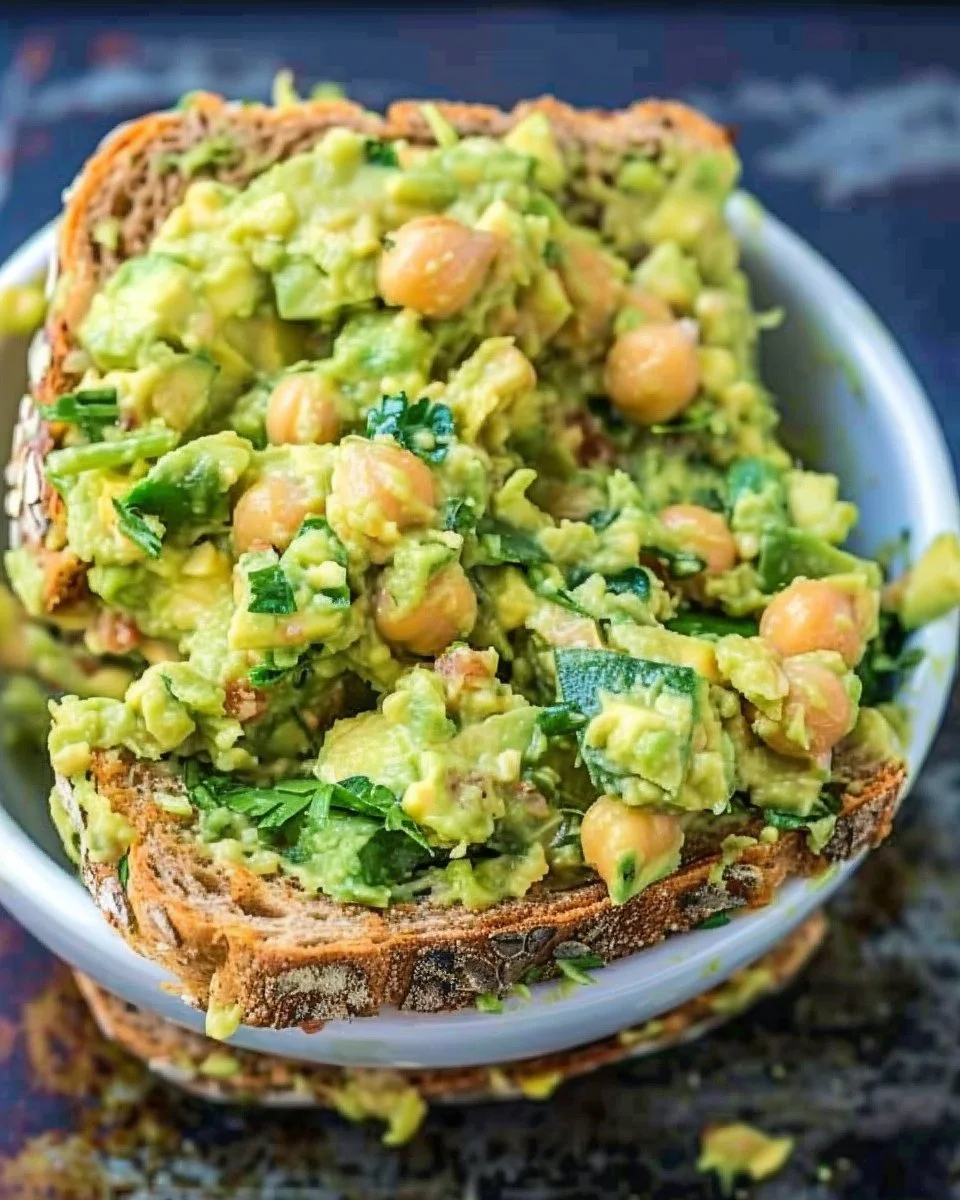 Smashed Avocado and Chickpea Salad Sandwich