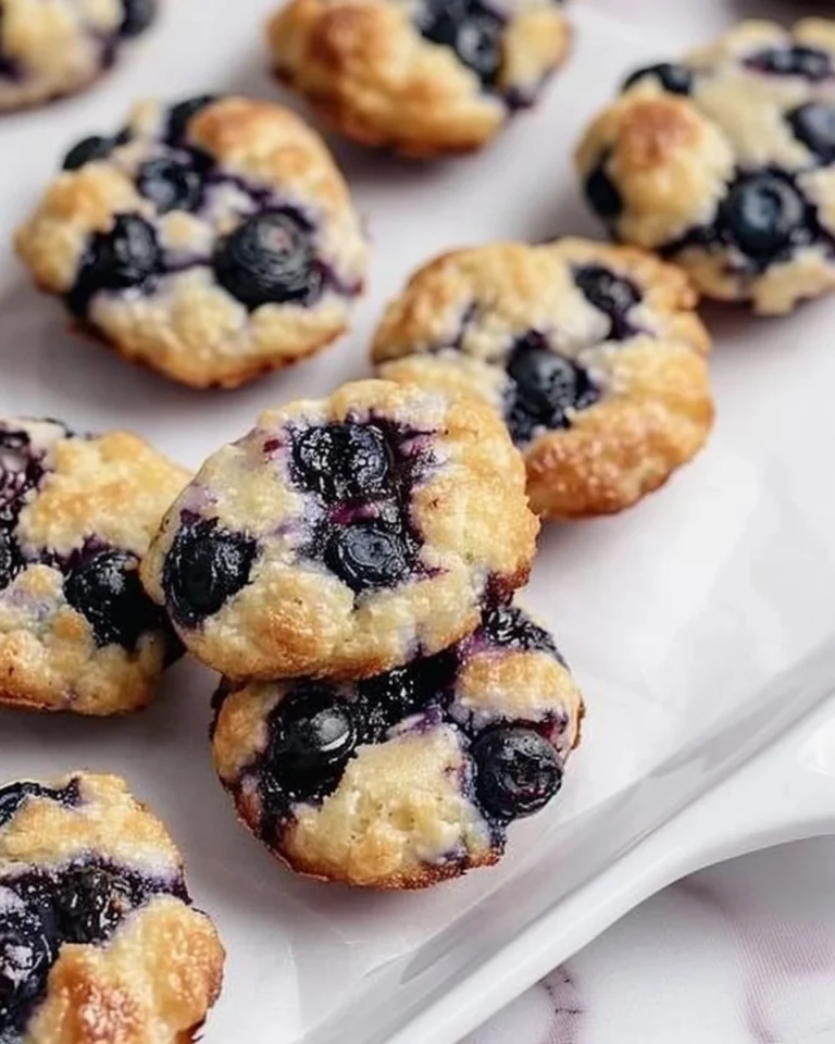 Baked blueberry Greek yogurt fritters on a plate