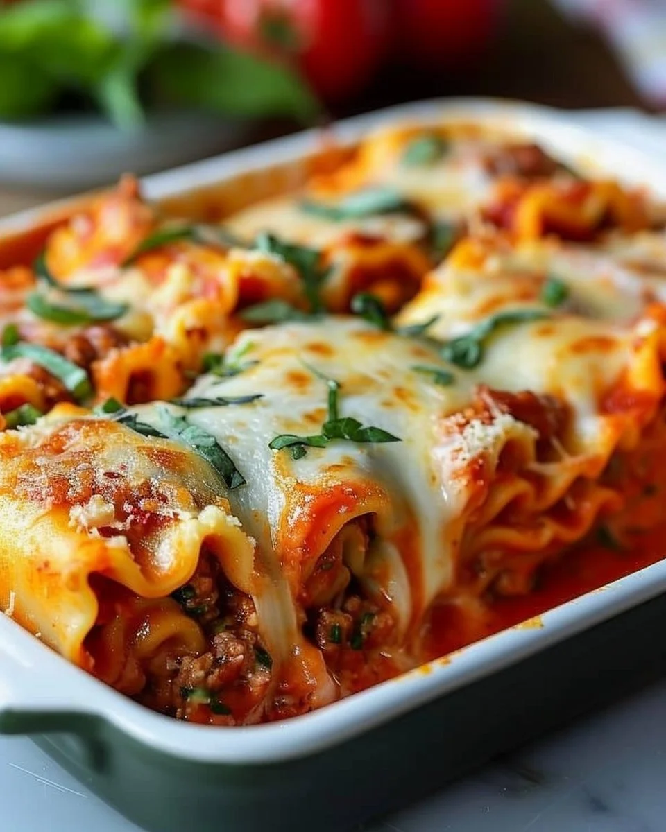 Cheesy Beef Lasagna Roll-Ups