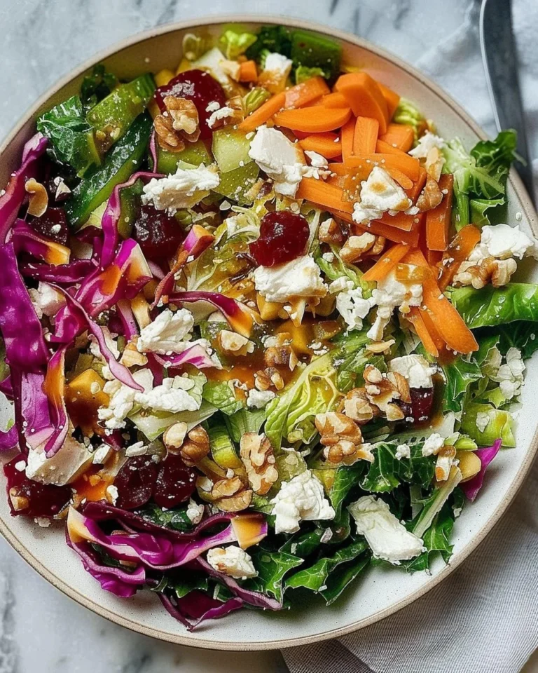 Delicious fresh salad with vibrant vegetables and dressing