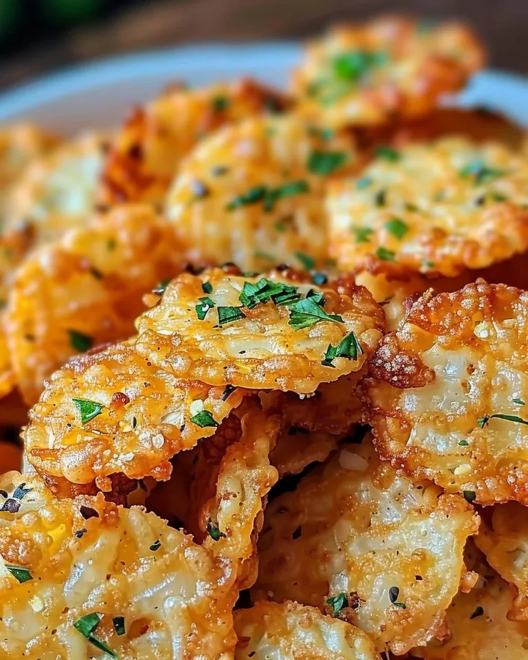 Homemade cheesy garlic crackers made from Ritz crackers.