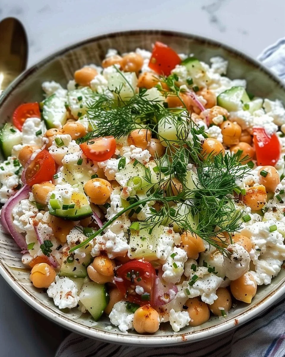 Chickpea and Cottage Cheese Salad