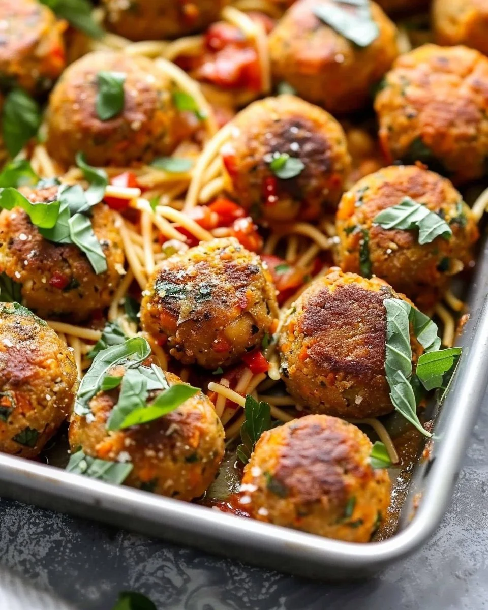 Delicious homemade chickpea meatballs served in a bowl