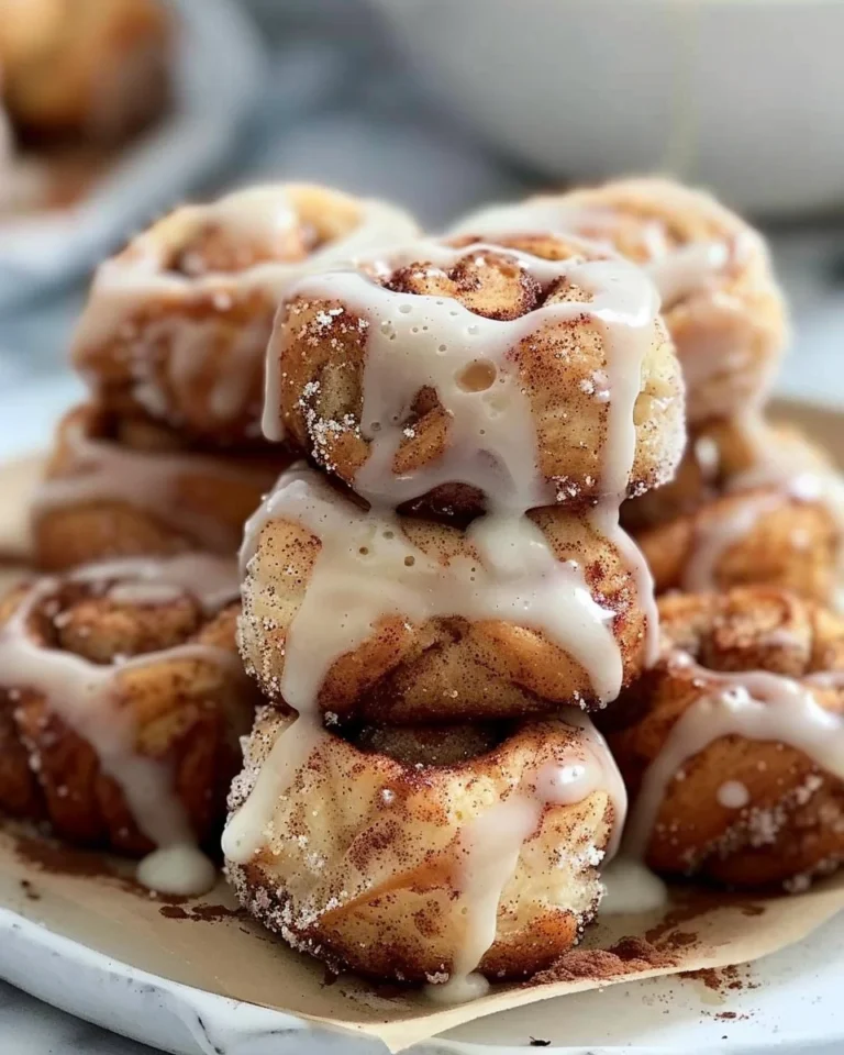 Delicious homemade cinnamon roll bites ready to enjoy as a sweet snack.