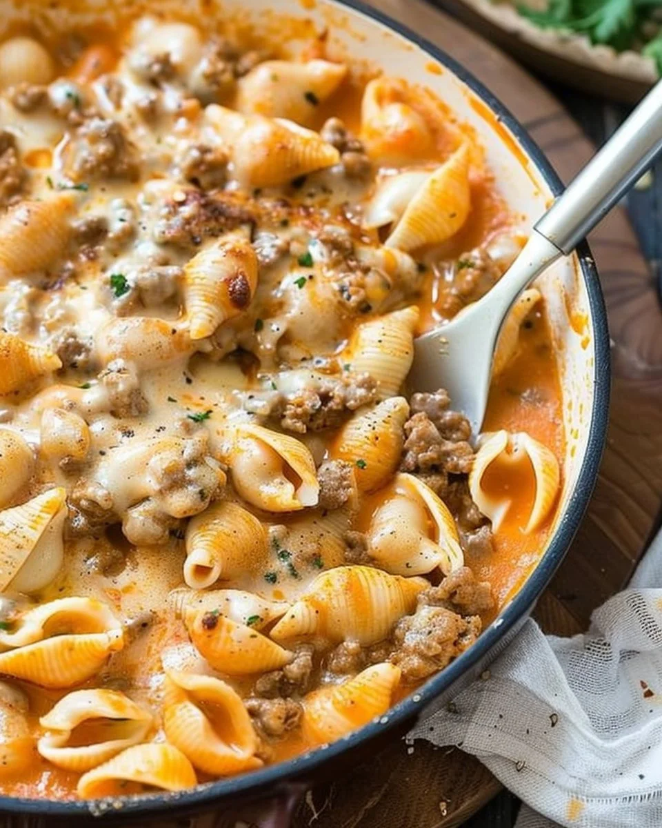 Creamy Beef and Shells