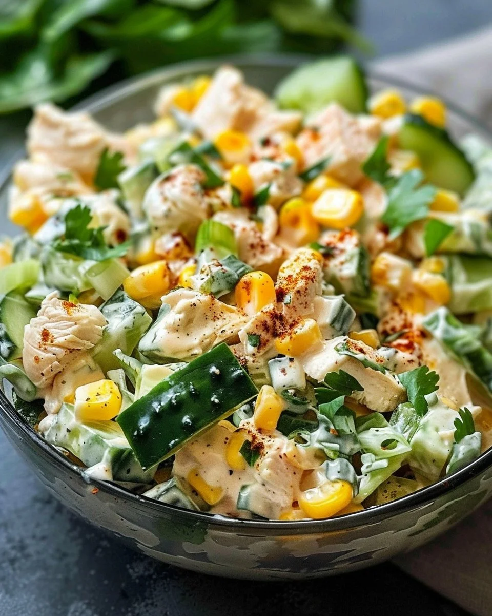 Street Corn Creamy Cucumber Chicken Salad: An Amazing Ultimate Recipe