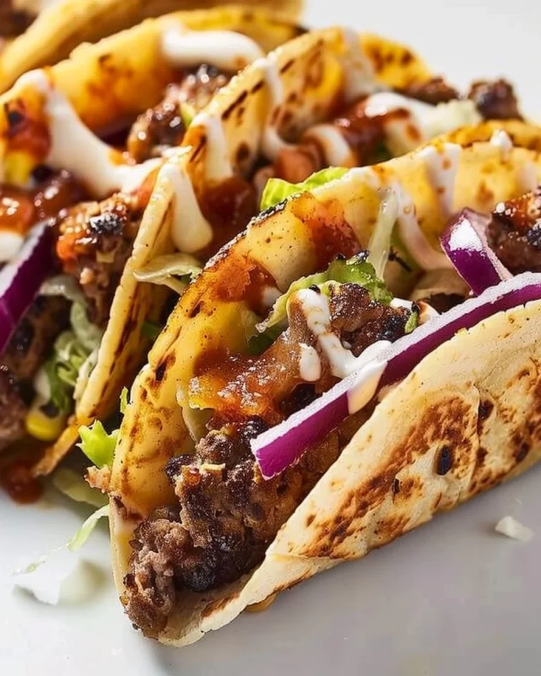 Crispy Smash Burgers transformed into Tacos with toppings