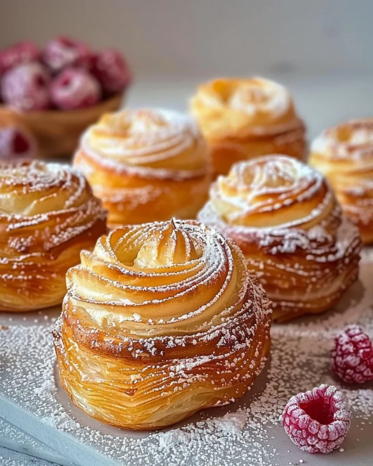Freshly baked cruffins with a flaky exterior and fluffy interior