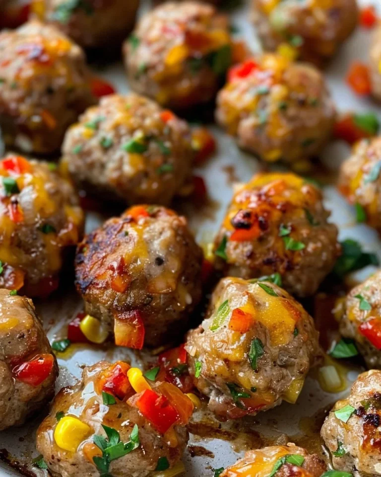 Delicious fajita meatballs served on a plate with fresh toppings