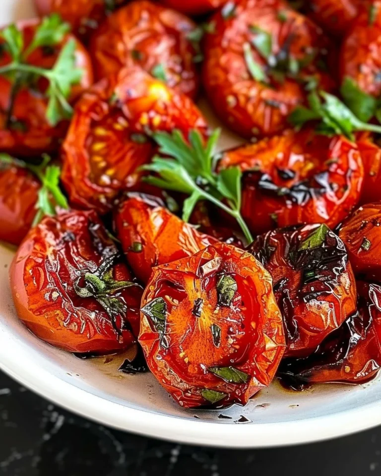 Fire-roasted tomatoes on a wooden cutting board