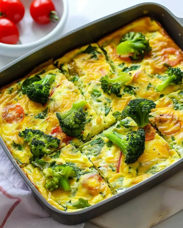 Healthy baby frittata made with fresh vegetables and eggs.