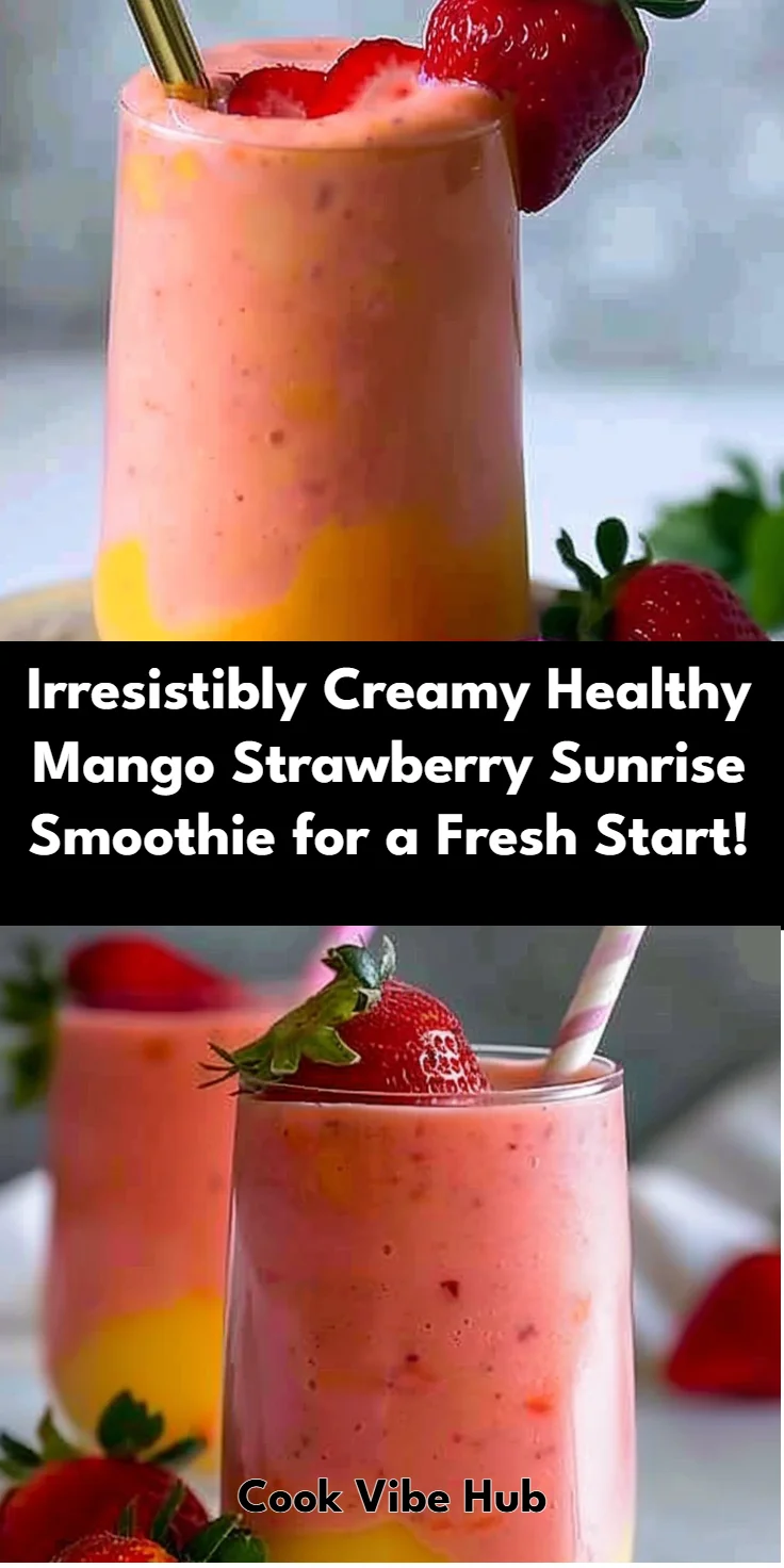 Healthy Mango Strawberry Sunrise Smoothie
