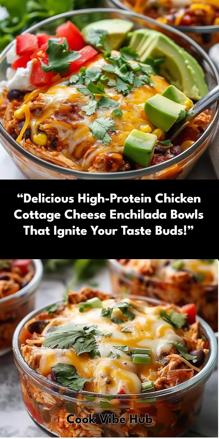 High-Protein Chicken Enchilada Bowls with Cottage Cheese