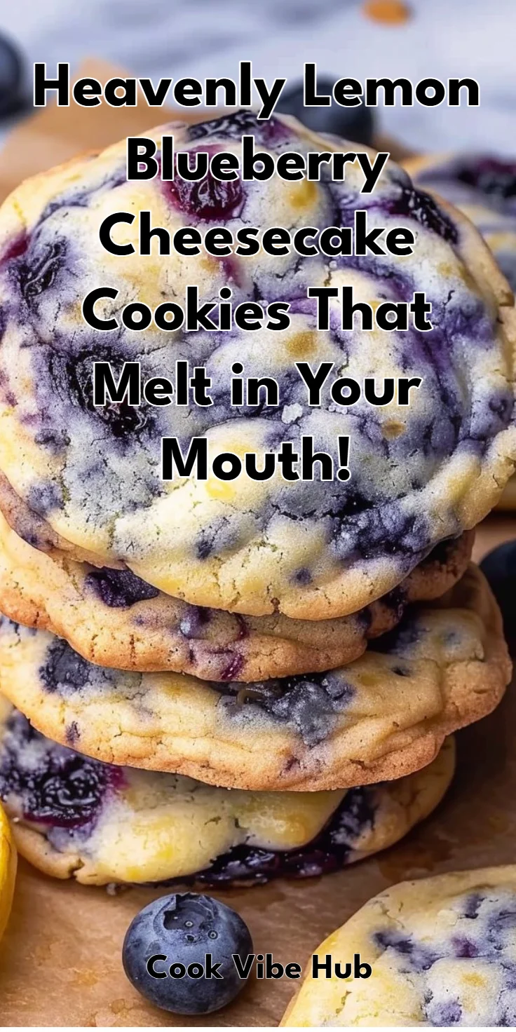 Lemon Cheesecake Cookies with Blueberries