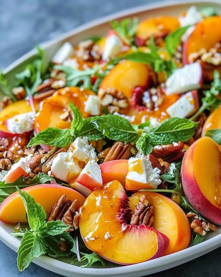 Delicious Millionaire-Style Peach Salad with fresh ingredients