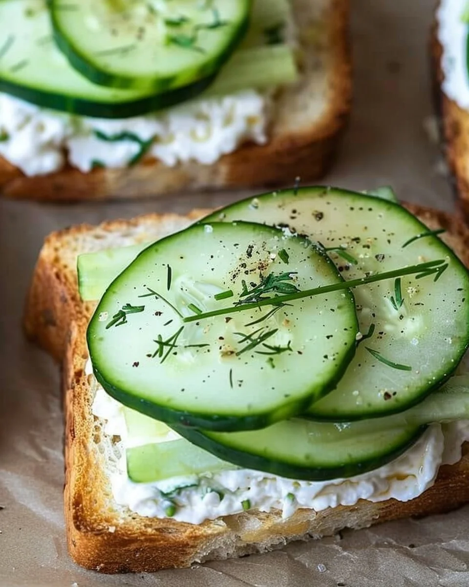 Mini cucumber sandwiches on a platter, perfect for parties and gatherings.