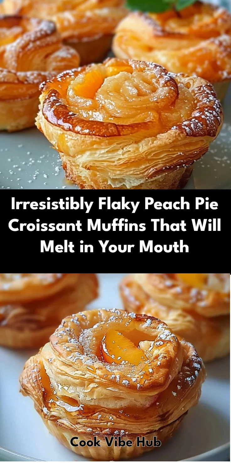 Peach Pie Croissant Muffins