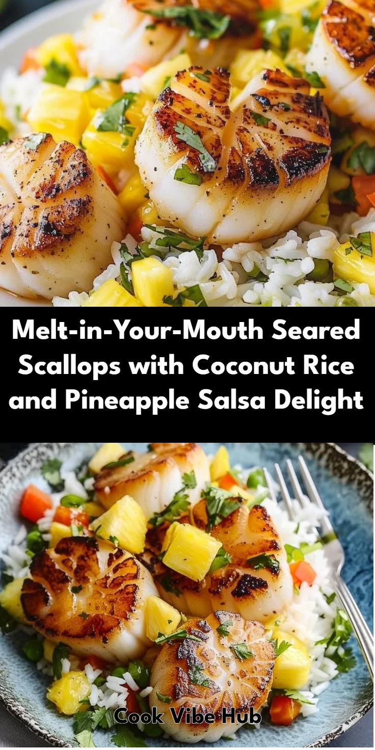 Seared Scallops with Coconut Rice and Pineapple Salsa