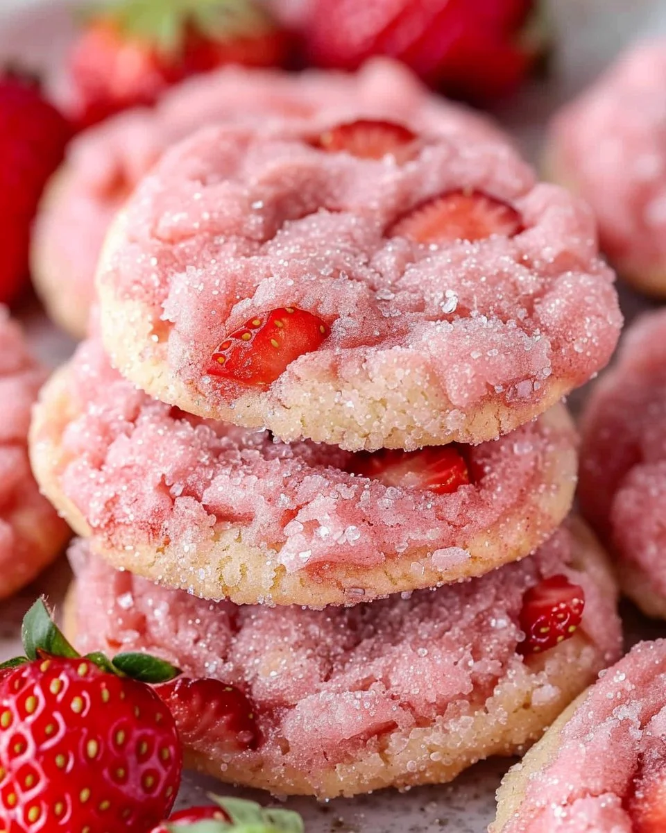 Soft Strawberry Sugar Cookies