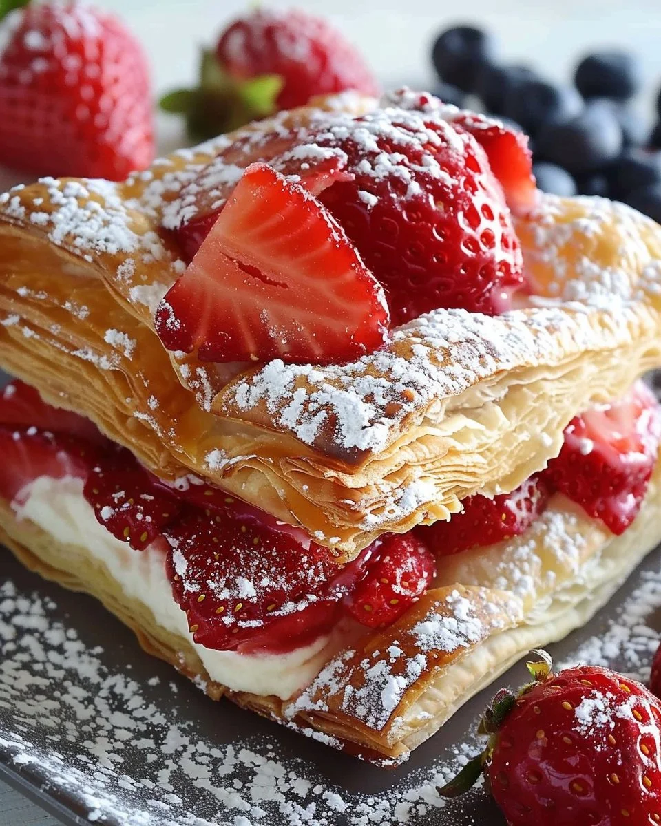 Strawberry Flaky Puff Pastry