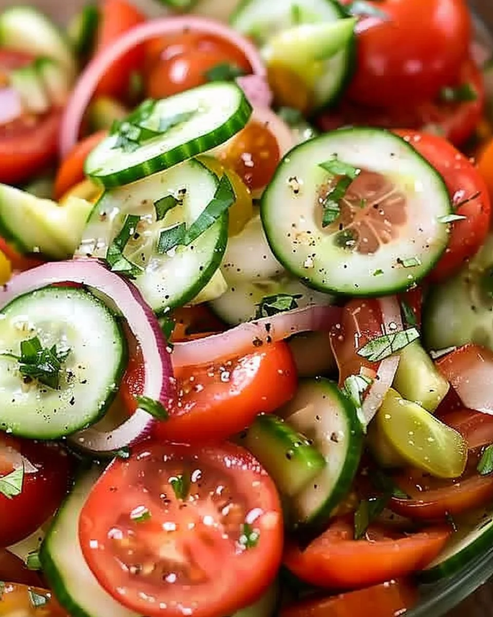 Tomato, Cucumber, and Onion Salad
