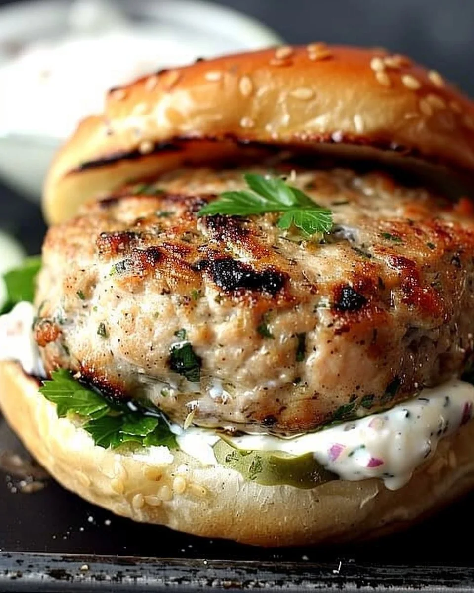 Delicious homemade turkey burgers served with fresh toppings and condiments.