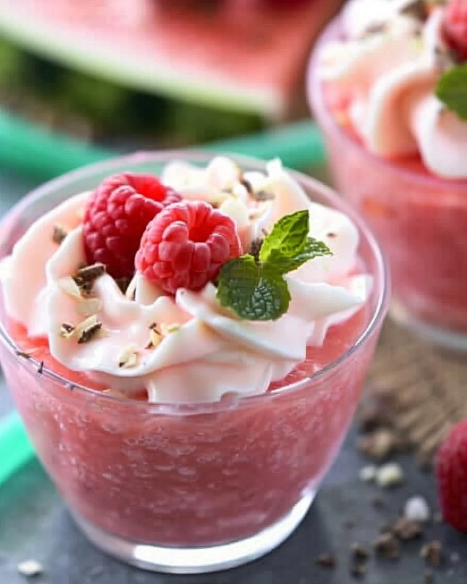 Easy Watermelon Pudding Cups