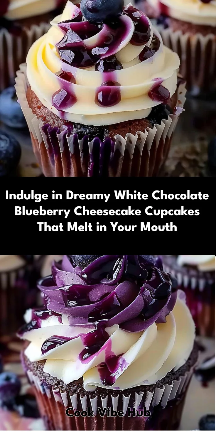 White Chocolate Blueberry Cheesecake Cupcakes