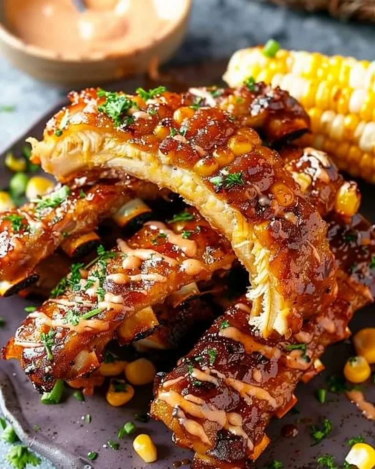 Air fryer corn ribs cooked to perfection with spices and seasonings