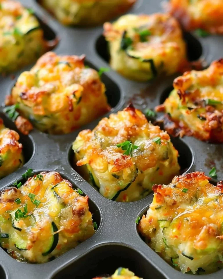 Baked zucchini tots with cheese served on a plate