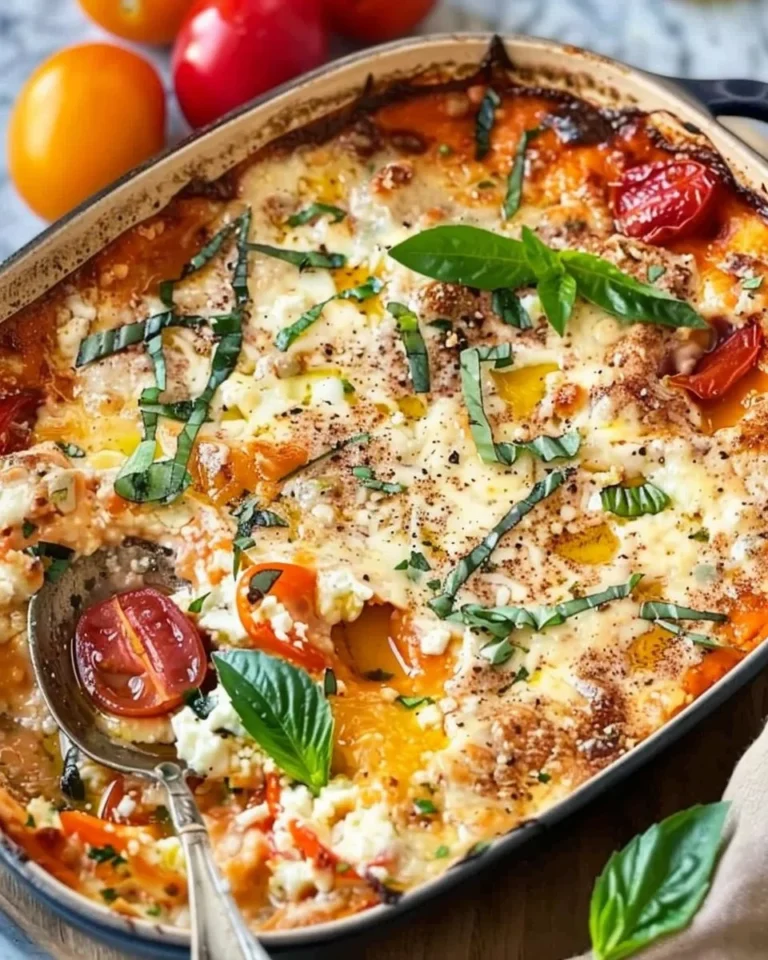Creamy baked feta dip served with fresh vegetables and crackers