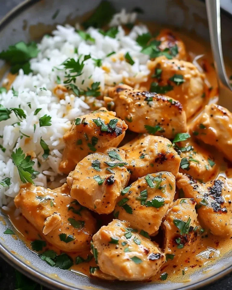 Delicious Garlic Butter Chicken served with herbs and spices