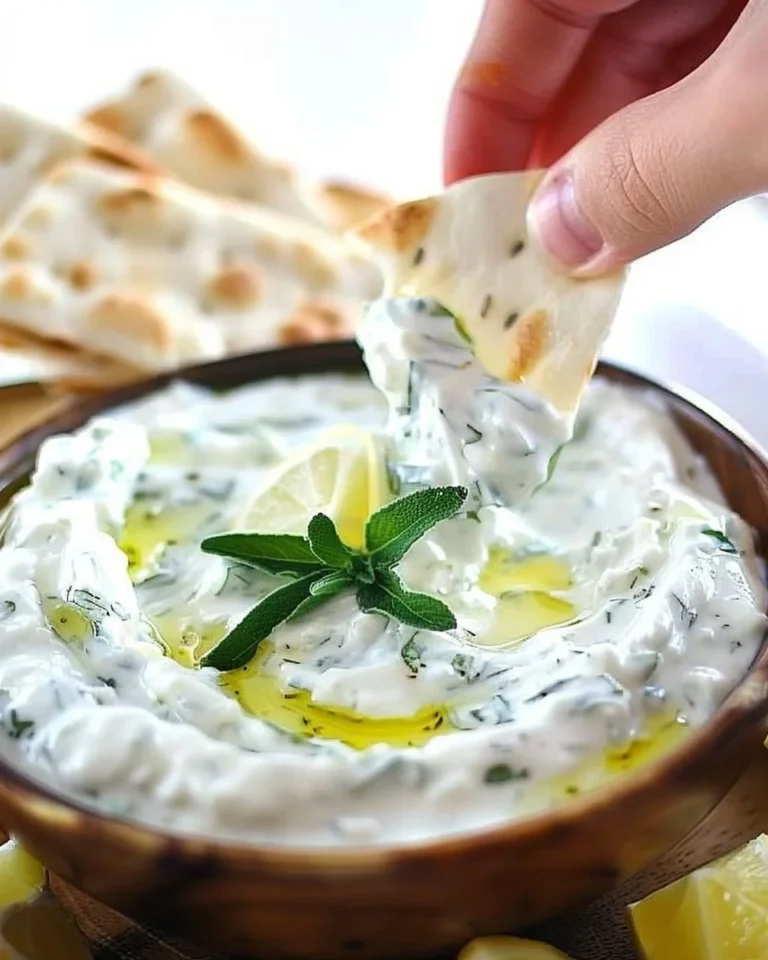 Delicious homemade tzatziki sauce made with yogurt, cucumber, and garlic.