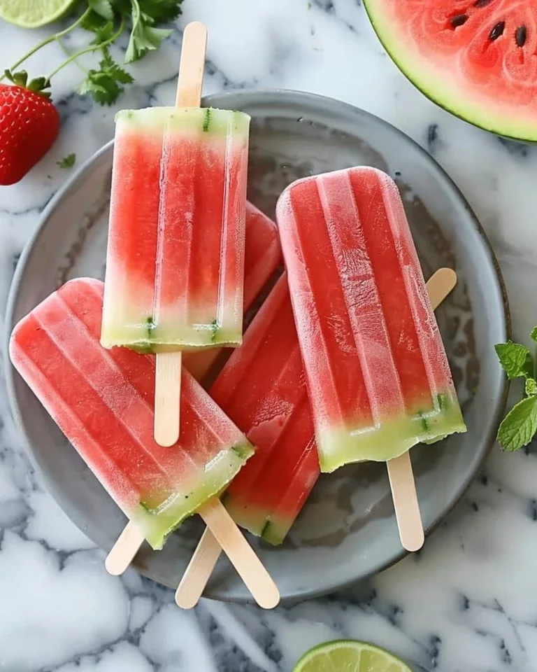 Delicious homemade watermelon popsicles on a sunny day