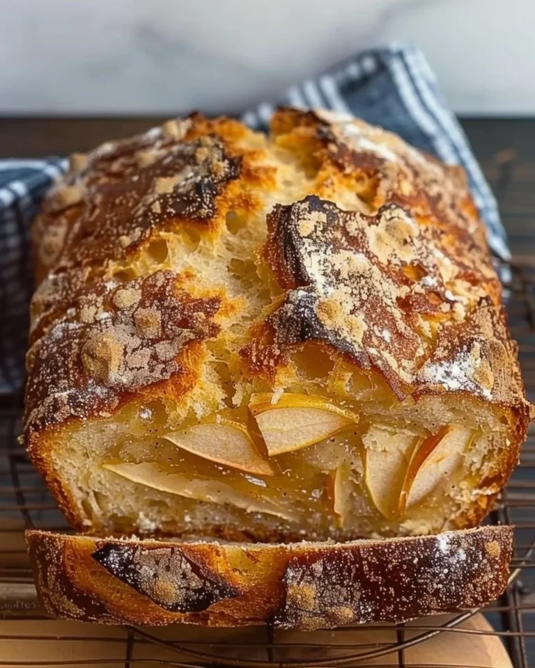 Delicious Apple Fritter Bread with cinnamon and apple slices
