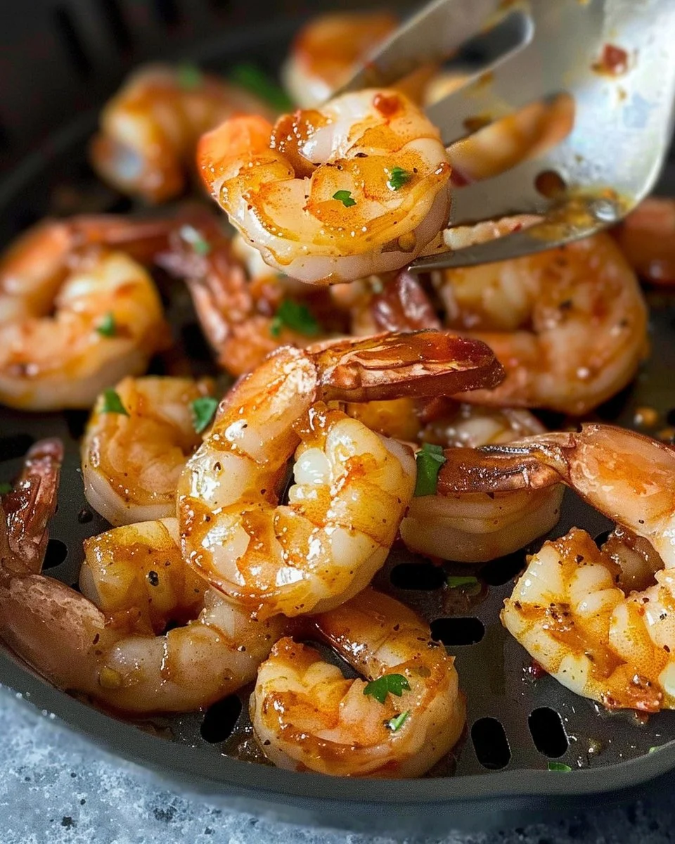 Crispy air fryer shrimp served with dipping sauce