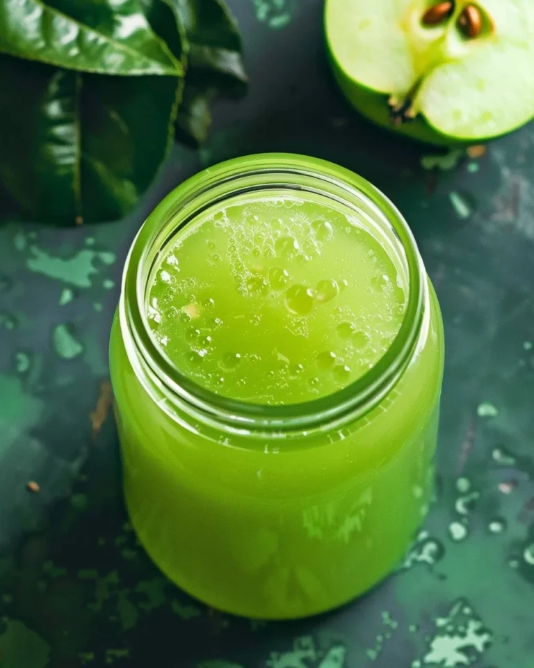 Bottle of green apple syrup for desserts and beverages