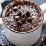 Delicious healthy mug cake served in a stylish mug