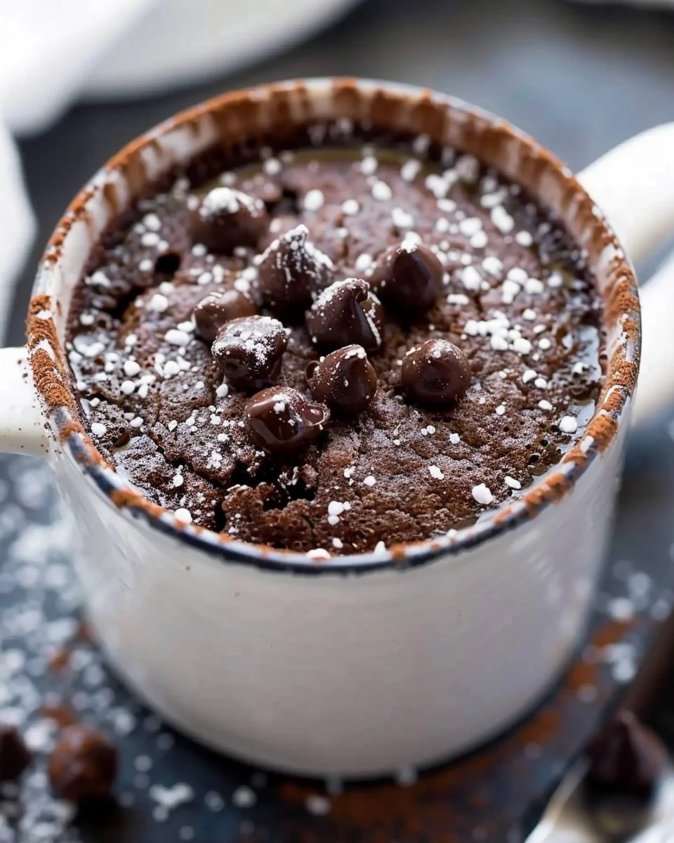 Delicious healthy mug cake served in a stylish mug