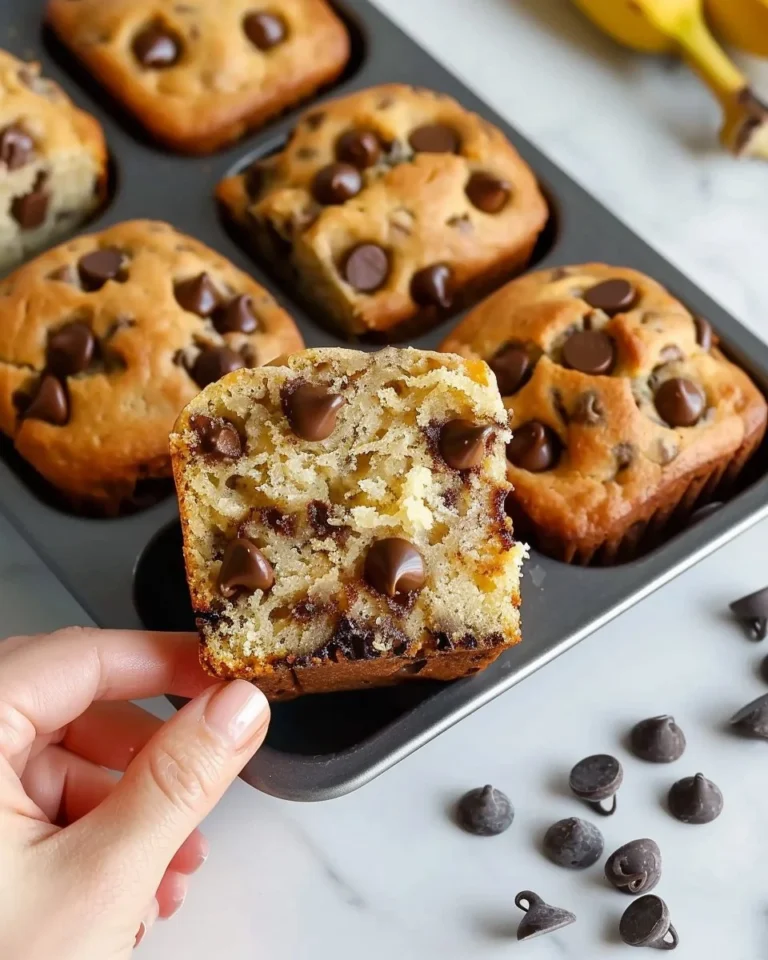 Mini chocolate chip banana bread fresh out of the oven