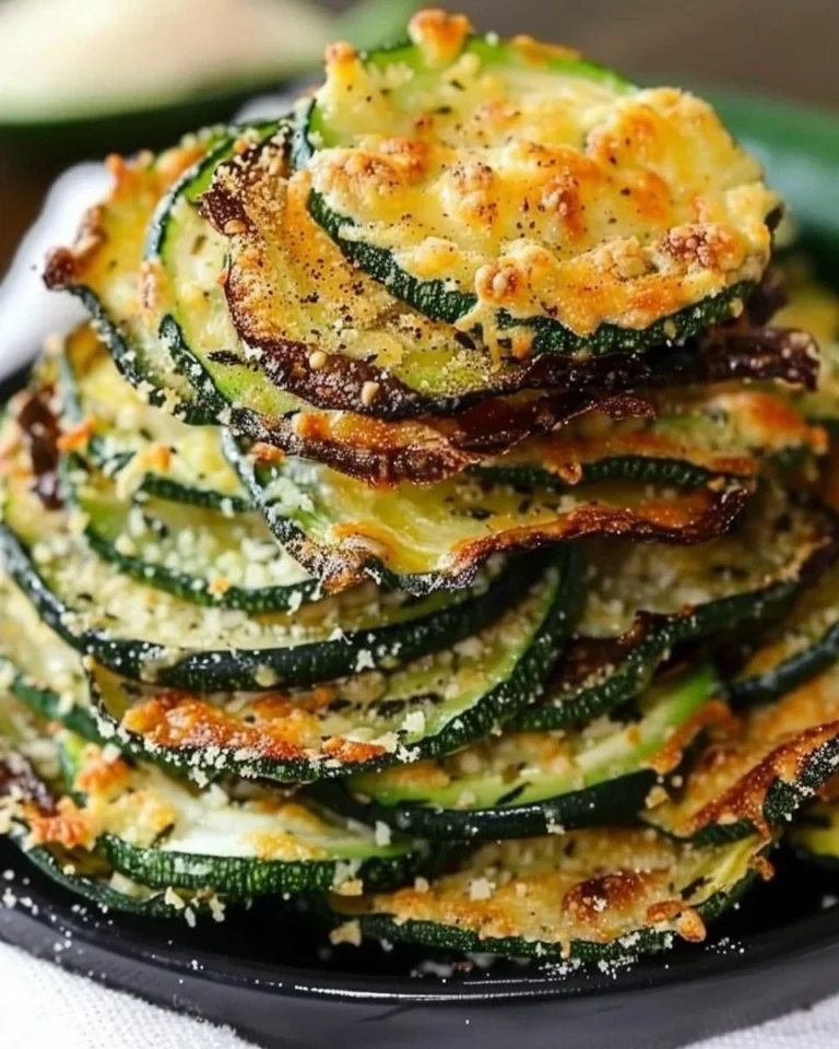 Delicious Parmesan baked zucchini chips served as a healthy snack option.
