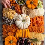 Delicious Pumpkin Snack Board filled with fall treats and cozy decorations