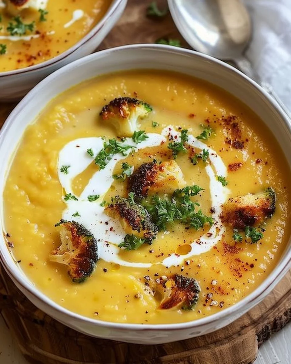 Delicious homemade root vegetable soup filled with fresh ingredients.
