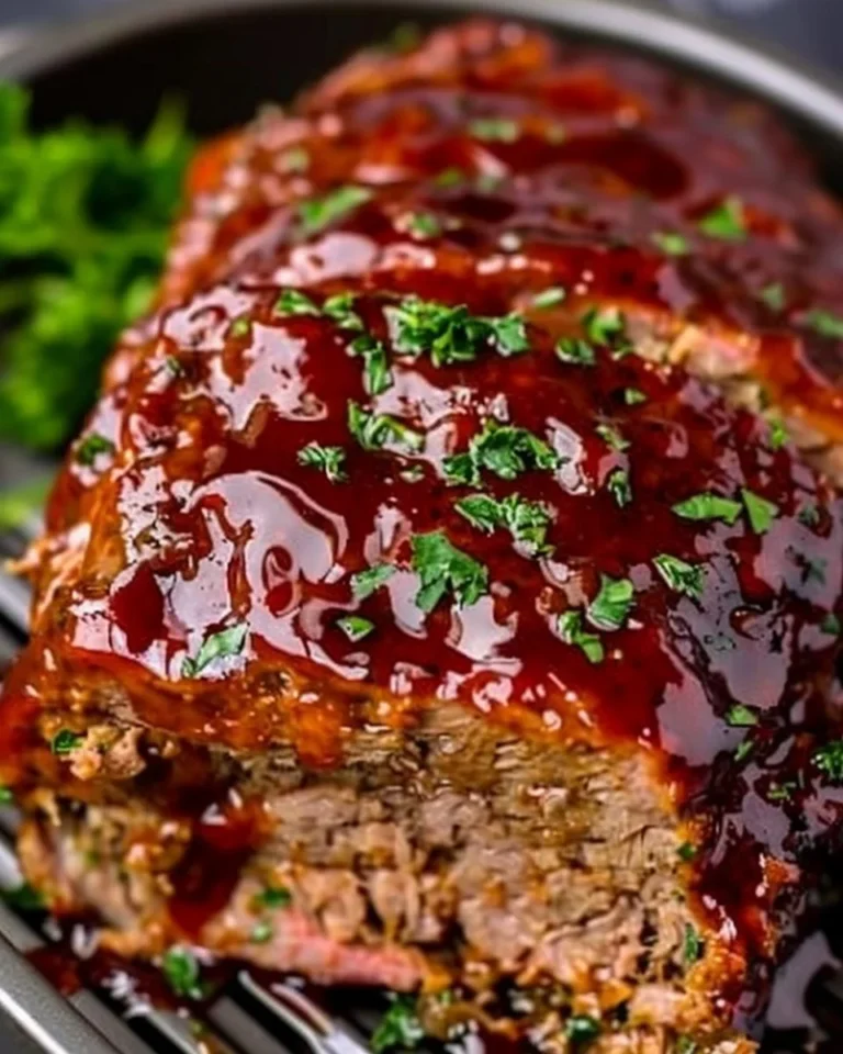 Air fryer meatloaf cooked to perfection for a quick and tasty dinner.