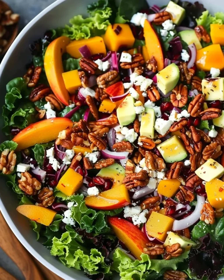 Delicious autumn chopped salad with fresh vegetables and vibrant colors
