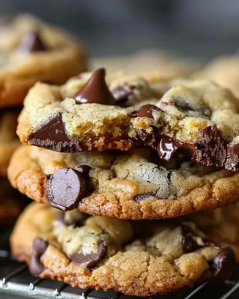 Freshly baked chewy chocolate chip cookies with a soft texture