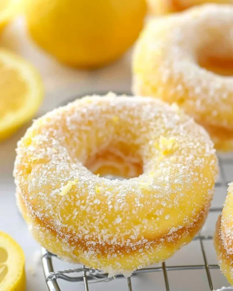 Lemon sugar baked donuts on a plate, delicious and perfect for any occasion